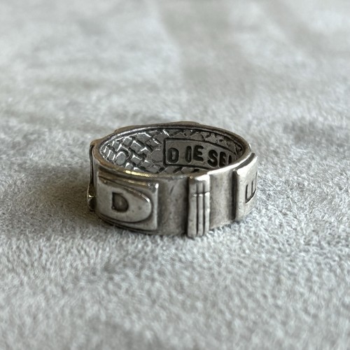 Diesel silver 925 logo ring - diesel,